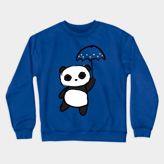 Pawsome Umbrella Panda Crewneck Sweatshirt by PandaUnni